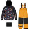 2-Piece Snowsuit, Orange & Black Multicolors Print - Snowsuits - 1 - thumbnail