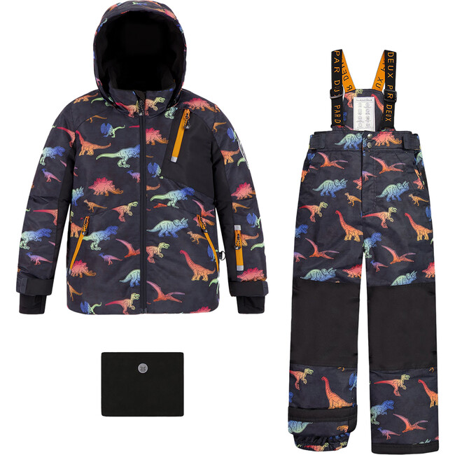 Dino Print 2-Piece Snowsuit, Multicolors & Black