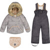 Artic Friends Print 2-Piece Baby Snowsuit, Silver Grey - Snowsuits - 1 - thumbnail