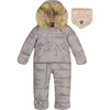 Artic Friends Print One-Piece Baby Car Seat Snowsuit, Silver Grey - Snowsuits - 1 - thumbnail