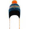 Acrylic Peruvian Knit Hat, Navy & Orange - Hats - 1 - thumbnail