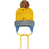 Dino Print Acrylic Knit Earflap Hat, Yellow - Hats - 2