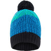 Acrylic Knit Hat, Green & Blue - Hats - 1 - thumbnail