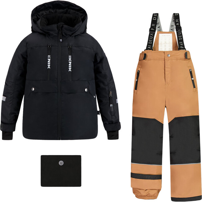 2-Piece Snowsuit, Black & Chocolate