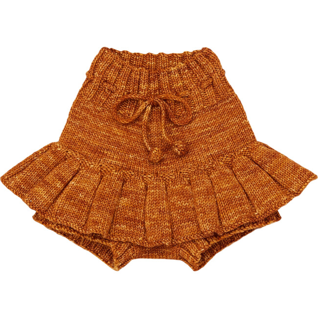 Skating Pond Knit Pleated Mini Yoke Skirt, Fox