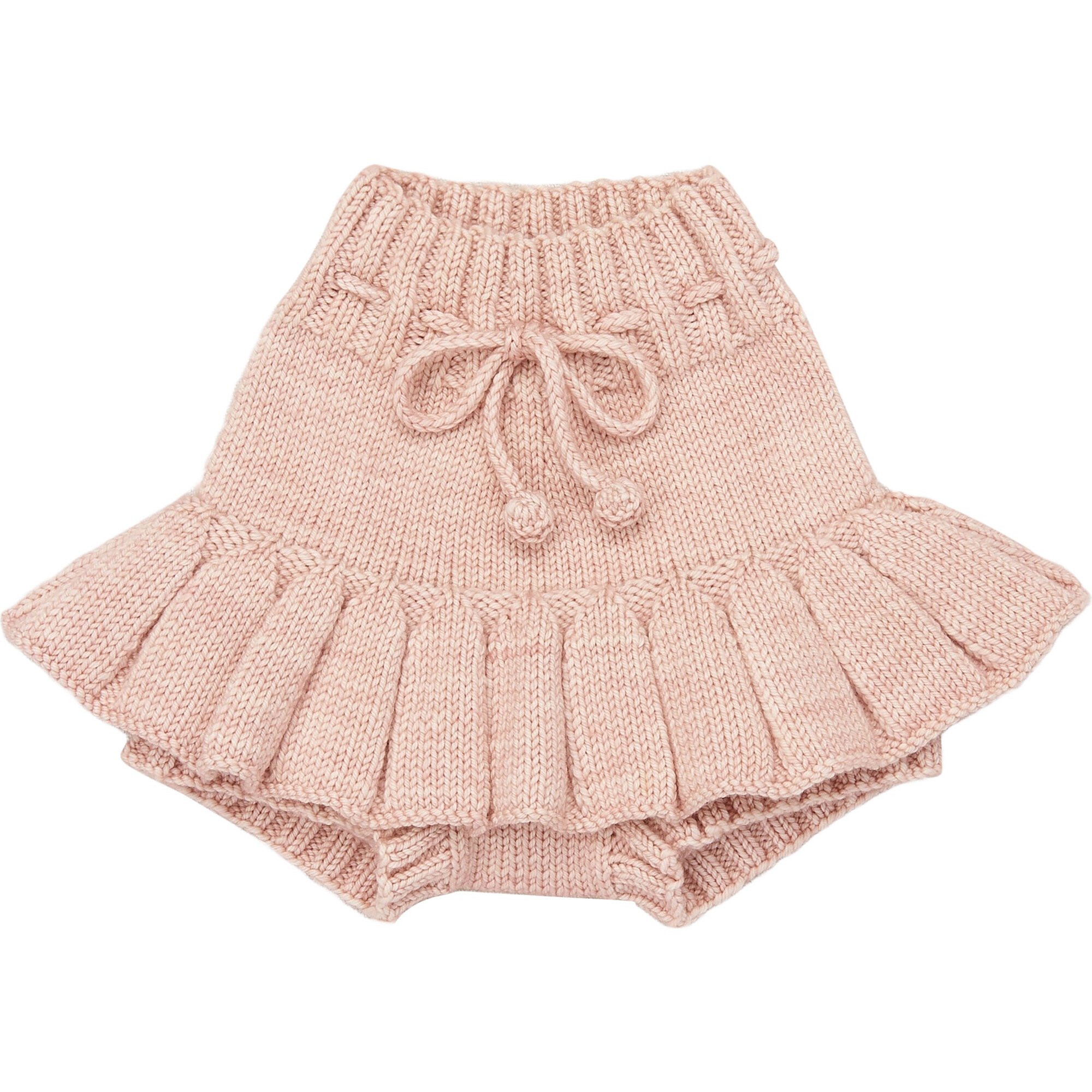 Skating Pond Knit Pleated Mini Yoke Skirt, Rosette