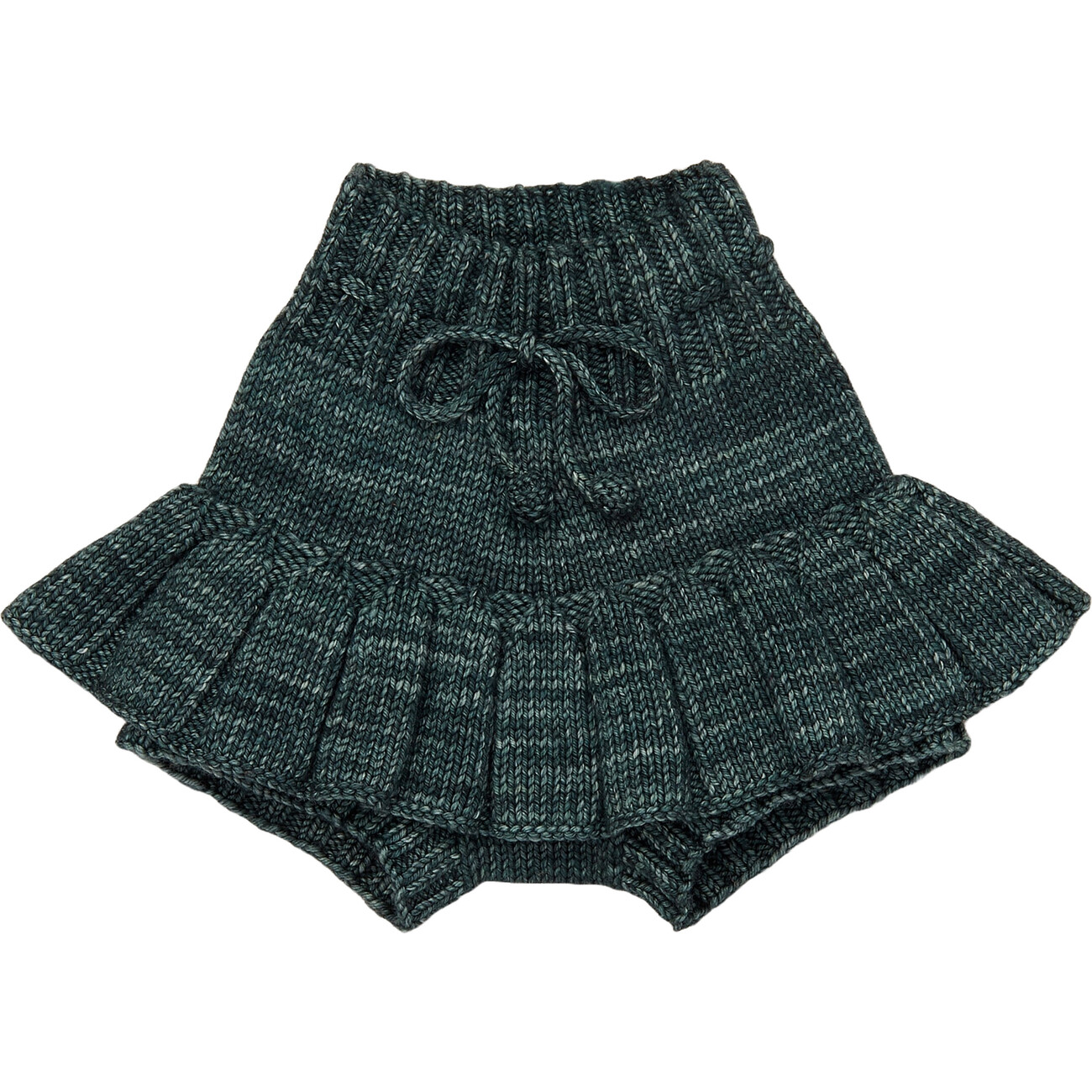 Skating Pond Knit Pleated Mini Yoke Skirt, Camp Green - Misha