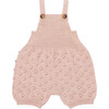 Popcorn Knit Ribbed Yoke Romper, Rosette - Rompers - 1 - thumbnail