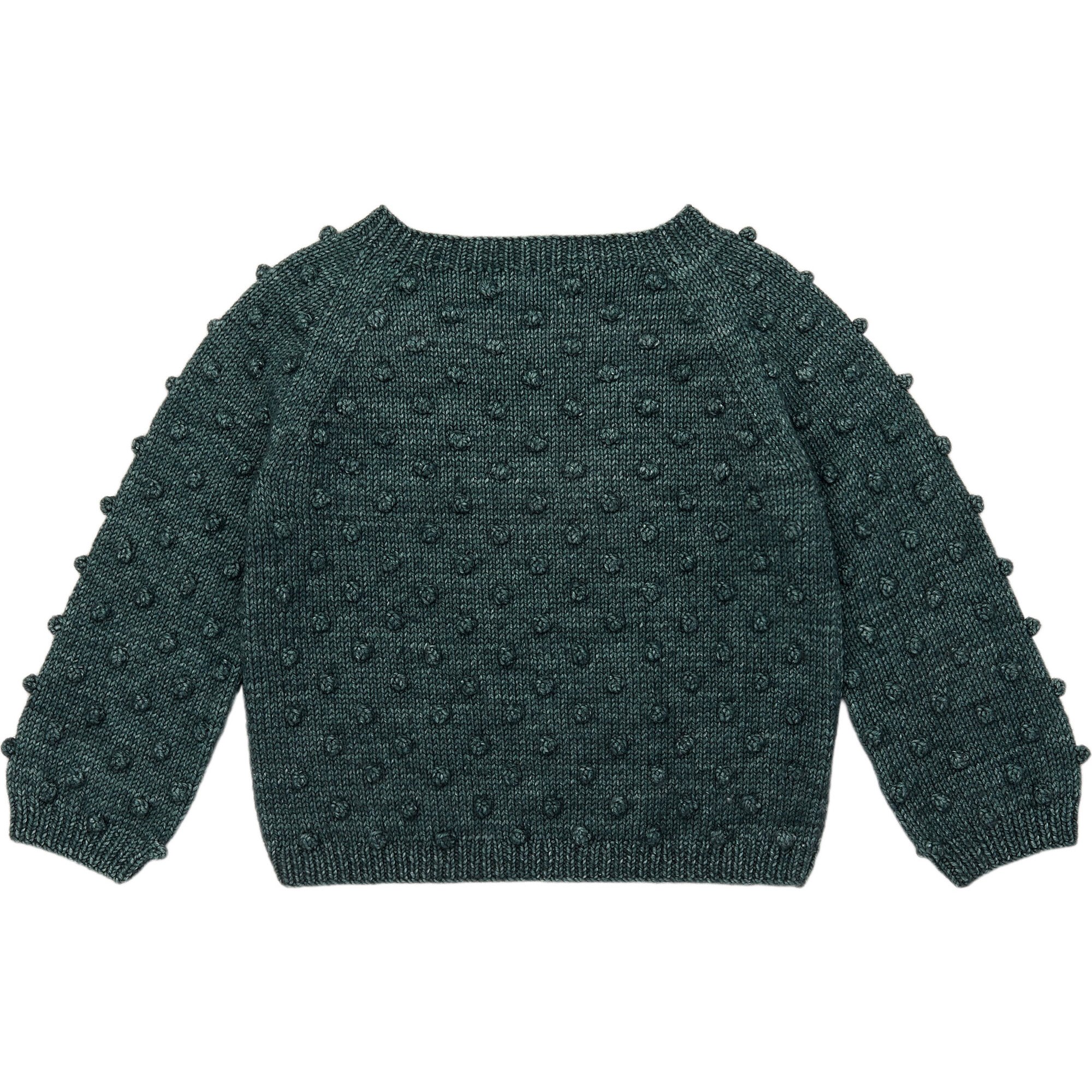 Popcorn Knit Long Sleeve Sweater, Camp Green