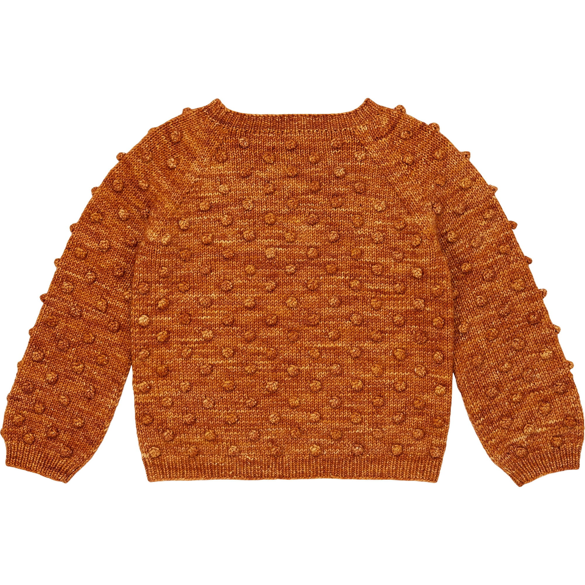 Popcorn Knit Long Sleeve Sweater, Fox - Misha & Puff Sweaters