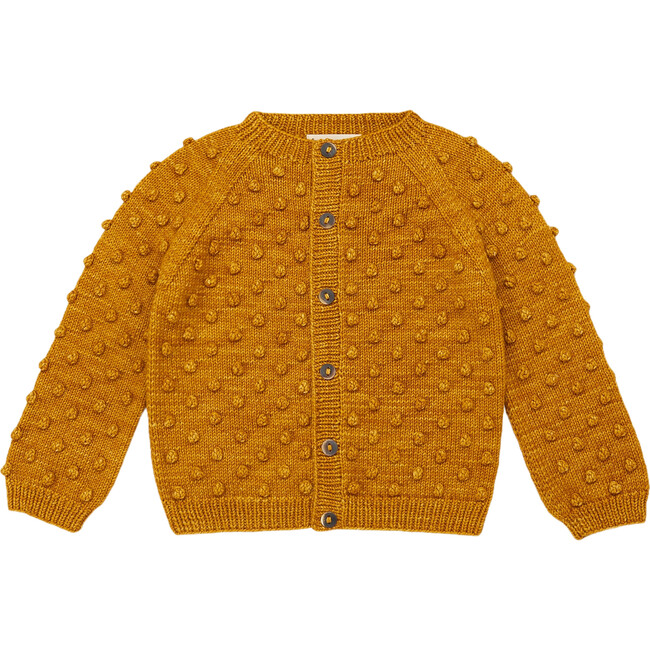 Popcorn Knit Buttoned Cardigan, Marigold