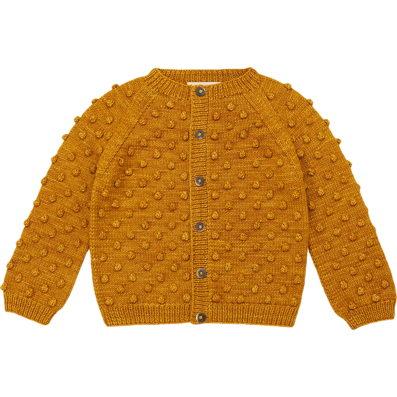 Popcorn Knit Buttoned Cardigan, Marigold - Misha & Puff Sweaters