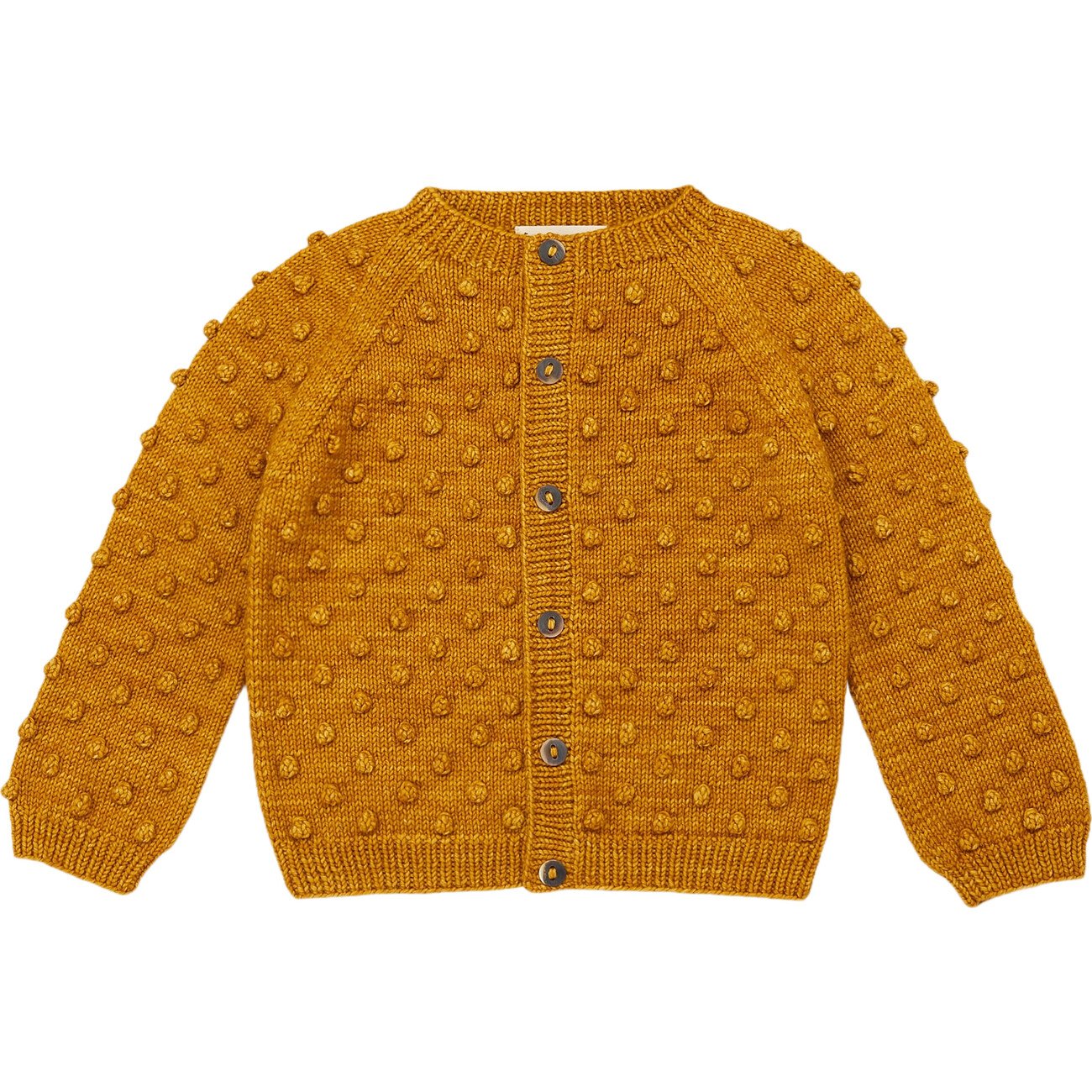 Popcorn Knit Buttoned Cardigan, Marigold - Misha & Puff