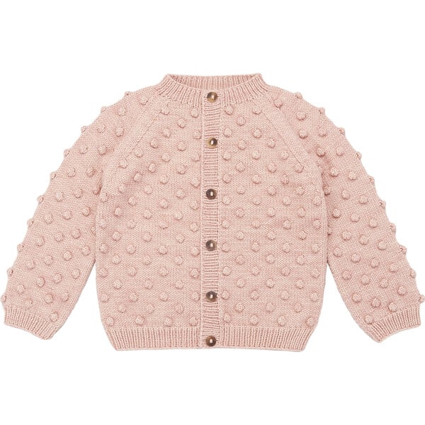 Popcorn Knit Buttoned Cardigan, Rosette - Misha & Puff Sweaters