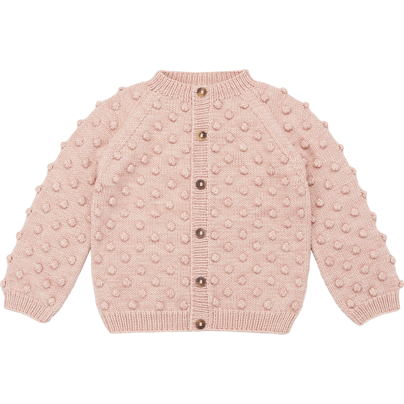Popcorn Knit Buttoned Cardigan, Rosette - Misha & Puff Sweaters