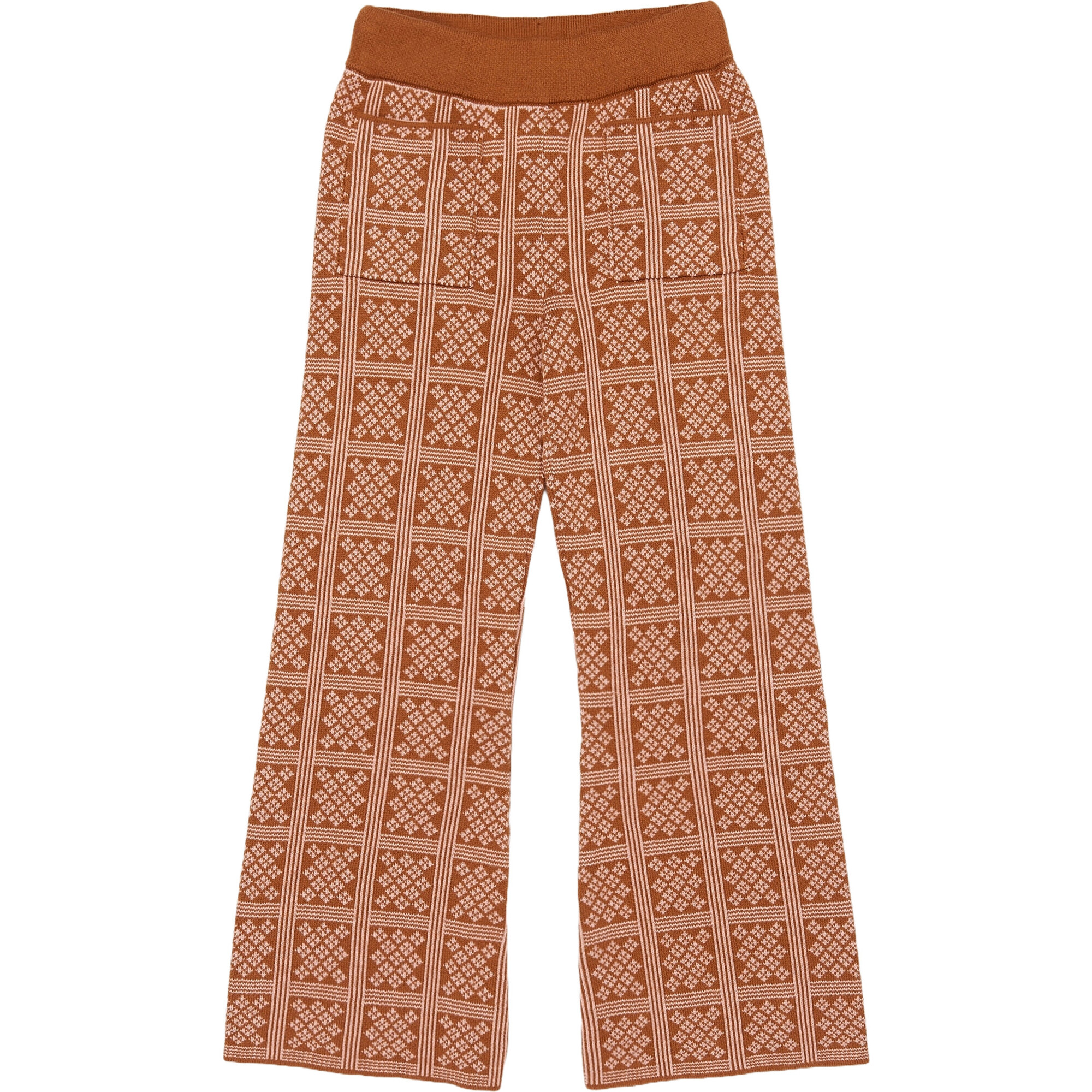 Izzy Vintage Grid Wide-Leg Pant, Acorn - Misha & Puff Pants