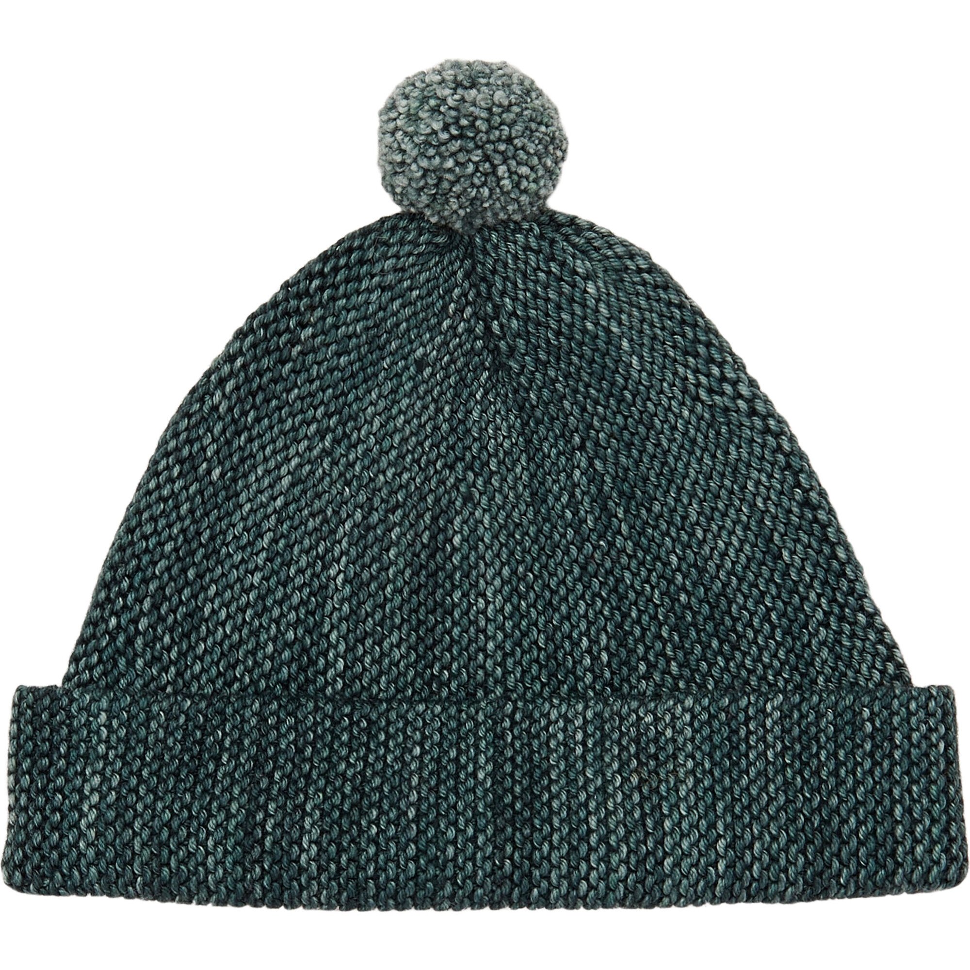 Garter Knit Pom Pom Hat, Camp Green - Misha & Puff Hats, Scarves