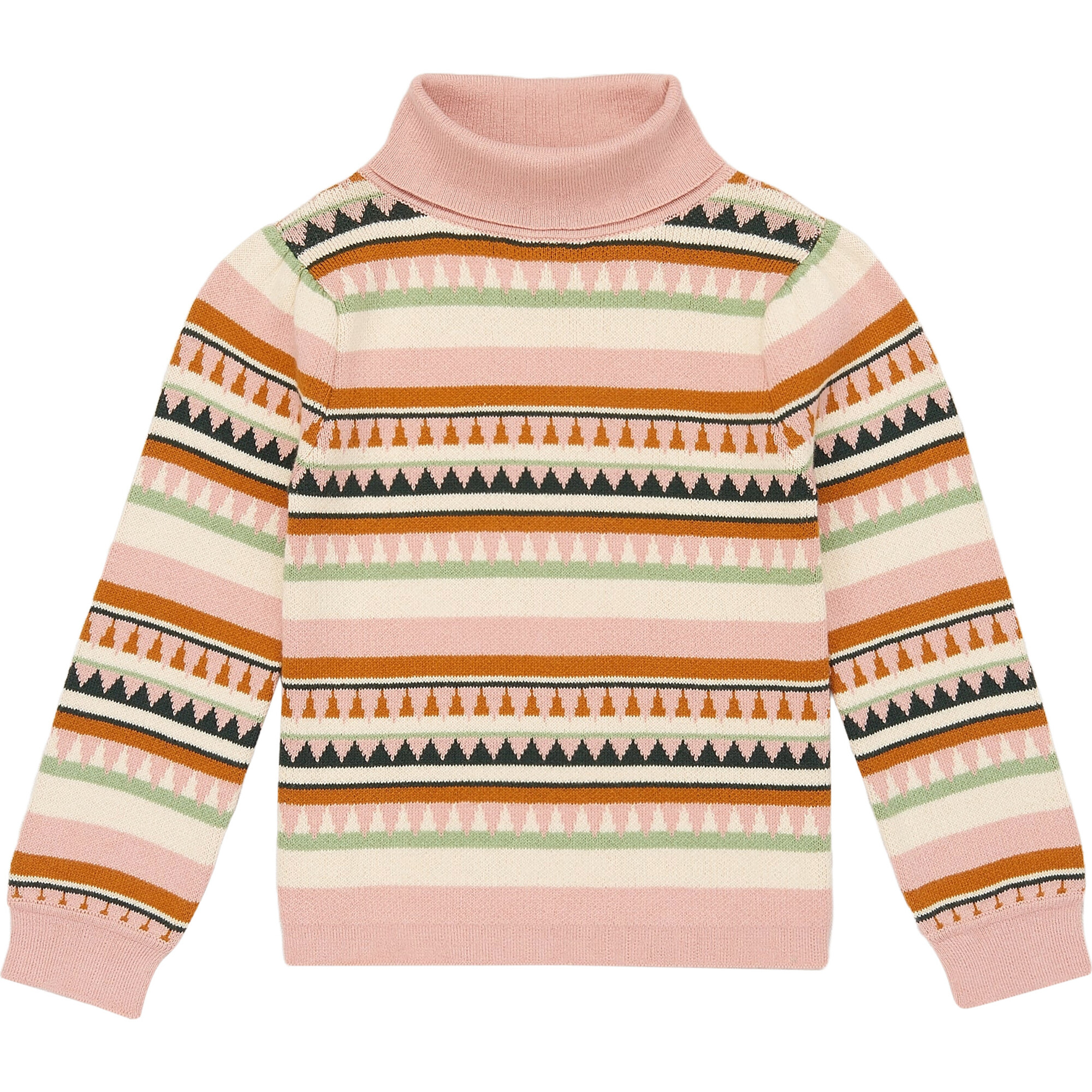 Blanket Pattern Turtleneck Top, Rosette - Misha & Puff Sweaters