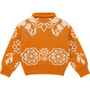 Boucle Simple Antique Floral Sweater, Squash Blossom - Sweaters - 1 - thumbnail