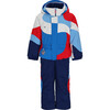 Swirliana Regular Hooded Puffer Suit, Navy - Snowsuits - 1 - thumbnail