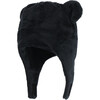 Teddy Fur Hat With Ears, Black - Hats - 1 - thumbnail