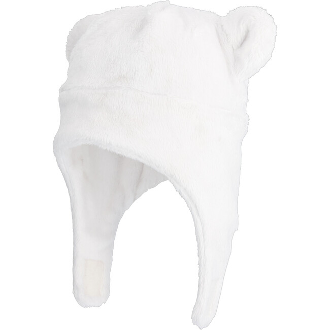 Teddy Fur Hat With Ears, White