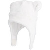 Teddy Fur Hat With Ears, White - Hats - 1 - thumbnail