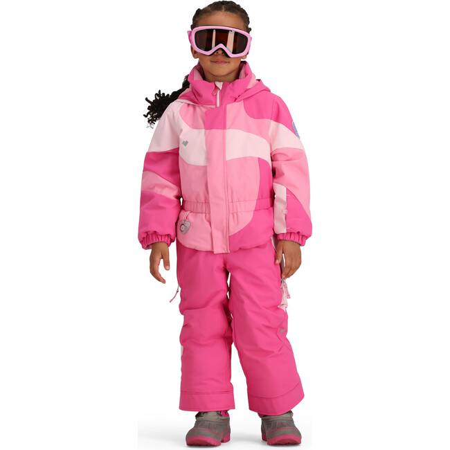 Swirliana Regular Hooded Puffer Suit, Azalea - Snowsuits - 2