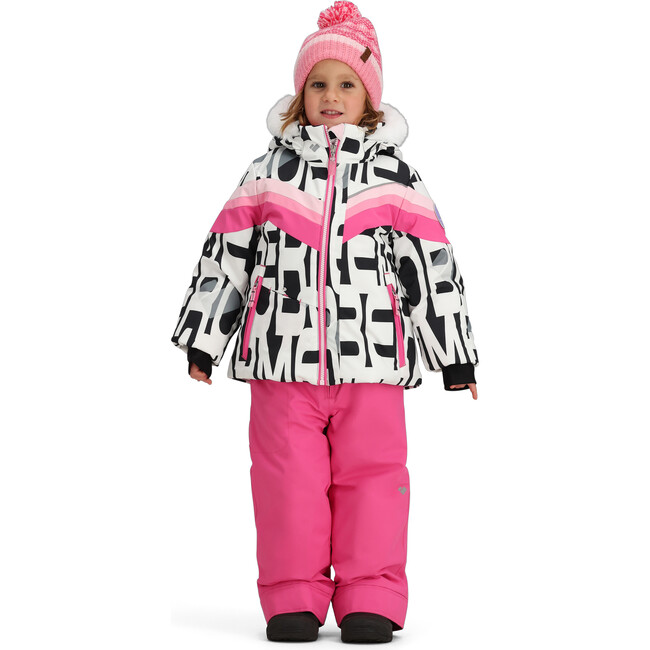 Cara Mia Regular Faux Fur Hooded Print Jacket, Block Party - Parkas - 2