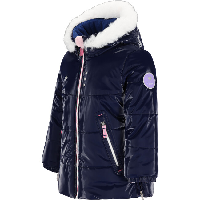Roselet Regular Faux Fur Hooded Jacket, Navy - Parkas - 3