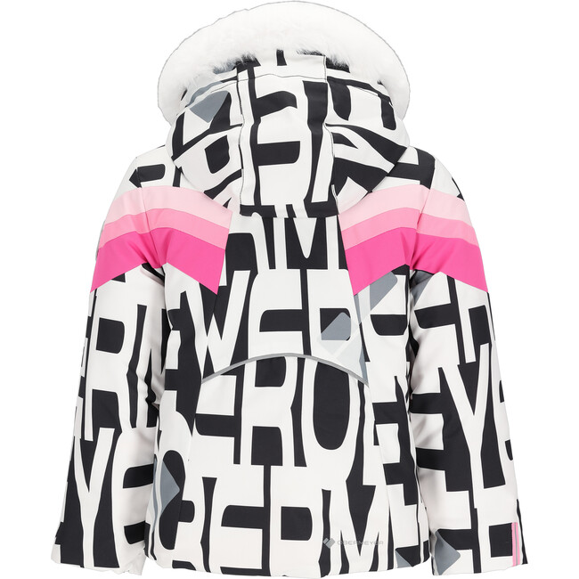 Cara Mia Regular Faux Fur Hooded Print Jacket, Block Party - Parkas - 5