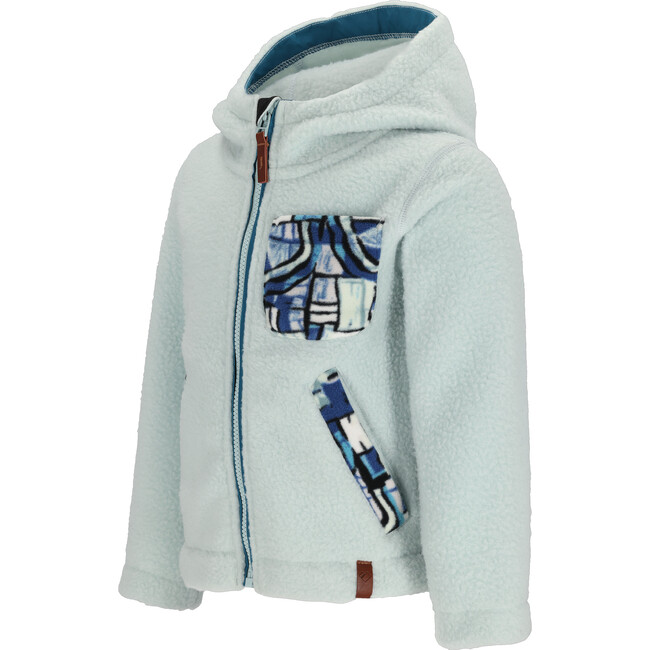 River Sherpa Regular Hooded Jacket, Salt Water - Fleece & Sherpa Jackets - 3