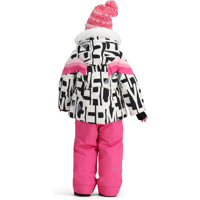 Cara Mia Regular Faux Fur Hooded Print Jacket, Block Party - Parkas - 6