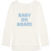 Women's Midknit Baby On Board Sweater, Ivory & Blue - Sweaters - 1 - thumbnail
