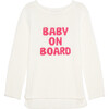 Women's Midknit Baby On Board Sweater, Ivory & Pink - Sweaters - 1 - thumbnail