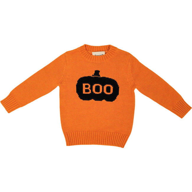 Boo Pumpkin Crewneck Sweater, Orange