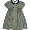 Arcadia Smock Floral Dresss, Green - Dresses - 1 - thumbnail