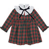 Flora Girl Empire Dress, Green Tartan - Dresses - 1 - thumbnail