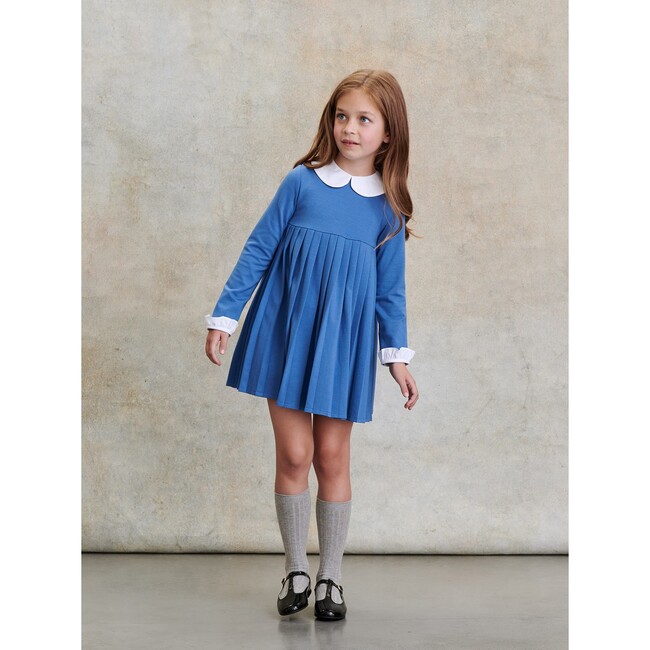 Anna Girl Empire Dress, Blue - Dresses - 2