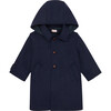 Loden Kids Wool Coat, Navy - Coats - 1 - thumbnail