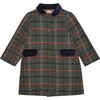 Alicia Girl Wool Coat, Olive Check - Coats - 1 - thumbnail