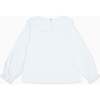 Ravena Long Sleeve Girl Top, White - Blouses - 4