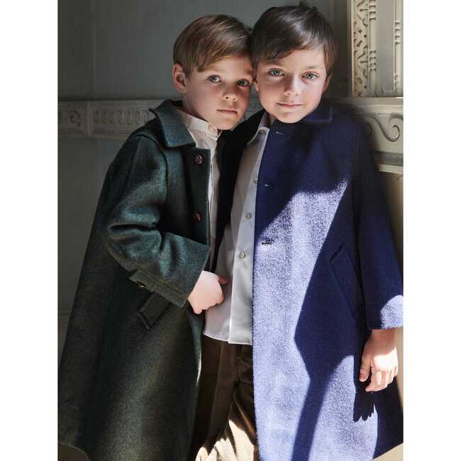 Loden Kids Wool Coat, Navy - Coats - 2