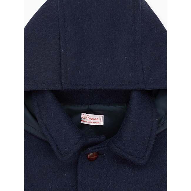Loden Kids Wool Coat, Navy - Coats - 3