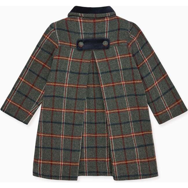 Alicia Girl Wool Coat, Olive Check - Coats - 4