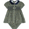Arcadia Baby Girl Smock Set, Green Floral - Mixed Apparel Set - 1 - thumbnail