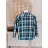 Nico Long Sleeve Boy Shirt, Blue Check - Shirts - 2