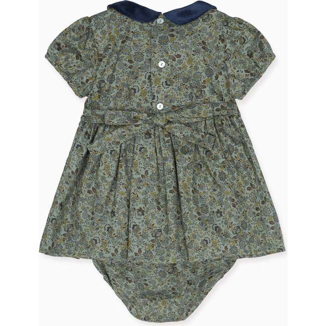 Arcadia Baby Girl Smock Set, Green Floral - Mixed Apparel Set - 4