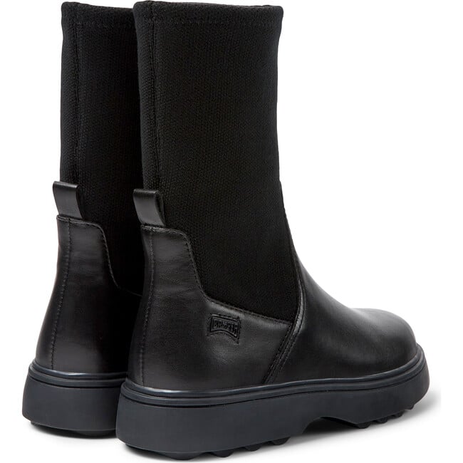 Norte Lyocell And Leather Ankle Boots, Black - Booties - 4