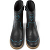 Savina Twins Print Leather Boots, Black And Blue - Boots - 1 - thumbnail